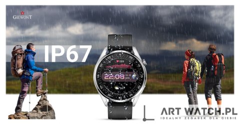 Smartwatch GIEWONT Vertex SmartCall GW450-4 Silver/Carbon Silikon