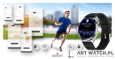 Smartwatch GIEWONT Vertex SmartCall GW450-5 Silver/Carbon Leather
