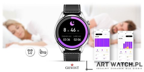Smartwatch GIEWONT Vertex SmartCall GW450-5 Silver/Carbon Leather