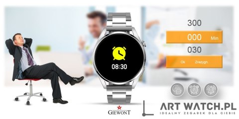 Smartwatch GIEWONT Vertex SmartCall GW450-5 Silver/Carbon Leather