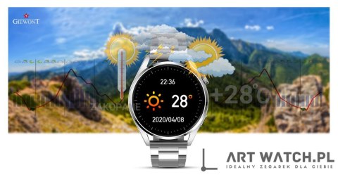 Smartwatch GIEWONT Vertex SmartCall GW450-5 Silver/Carbon Leather