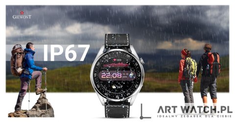 Smartwatch GIEWONT Vertex SmartCall GW450-5 Silver/Carbon Leather