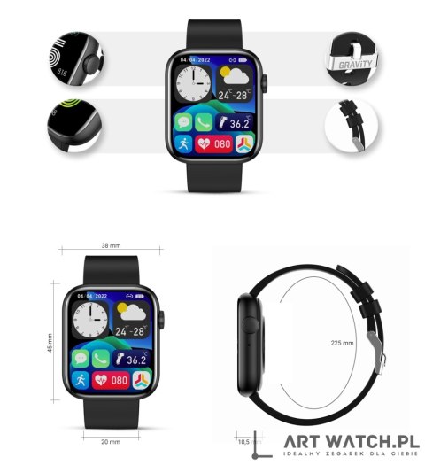 Smartwatch Damski Gravity GT3-3