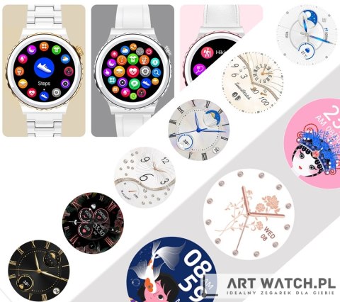 Smartwatch Damski Rubicon RNCE92 PRO White/2 x Pasek SMARUB171