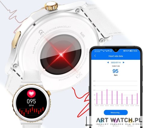 Smartwatch Damski Rubicon RNCE92 PRO White/2 x Pasek SMARUB171