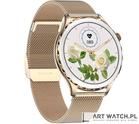 Smartwatch Damski Rubicon RNCF02-2 Złoty + Pasek Różowy