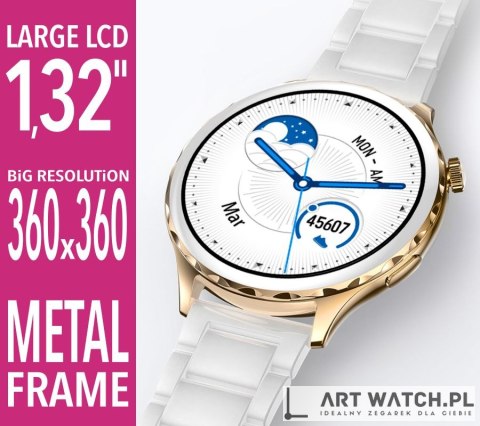 Smartwatch Damski Rubicon RNCF02-2 Złoty + Pasek Różowy