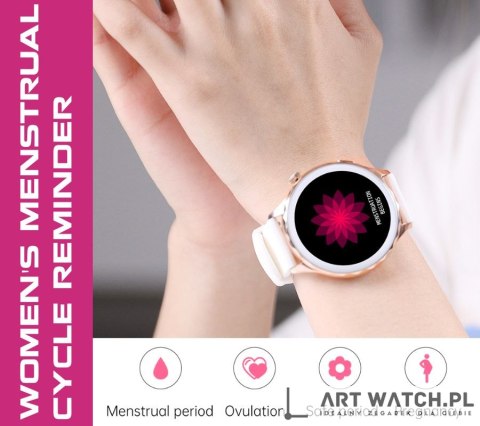 Smartwatch Damski Rubicon RNCF02-2 Złoty + Pasek Różowy