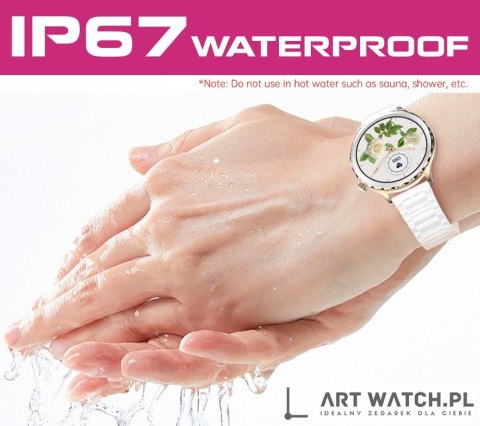 Smartwatch Damski Rubicon RNCF02-2 Złoty + Pasek Różowy