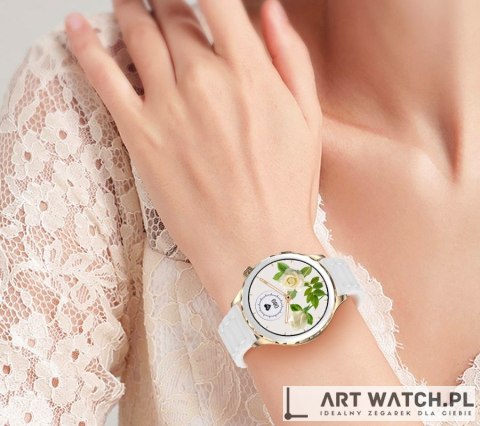 Smartwatch Damski Rubicon RNCF02-2 Złoty + Pasek Różowy