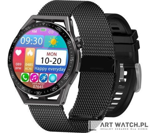 Smartwatch Rubicon RNCE88-2 Czarny- Czarny Pasek Silikonowy + Czarna Bransoleta