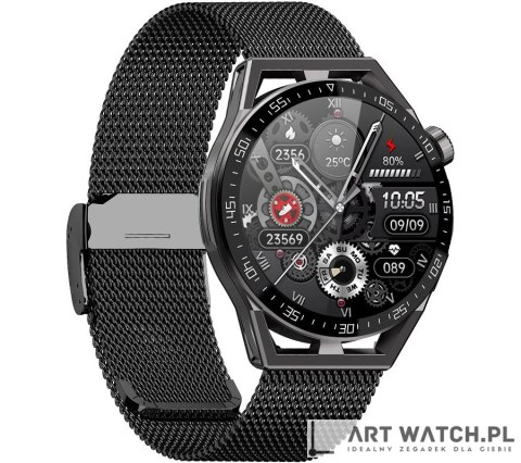 Smartwatch Rubicon RNCE88-2 Czarny- Czarny Pasek Silikonowy + Czarna Bransoleta