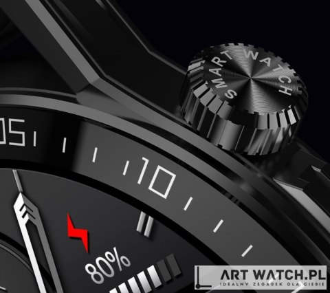 Smartwatch Rubicon RNCE88-2 Czarny- Czarny Pasek Silikonowy + Czarna Bransoleta