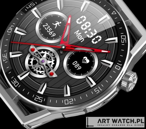 Smartwatch Rubicon RNCE88-2 Czarny- Czarny Pasek Silikonowy + Czarna Bransoleta