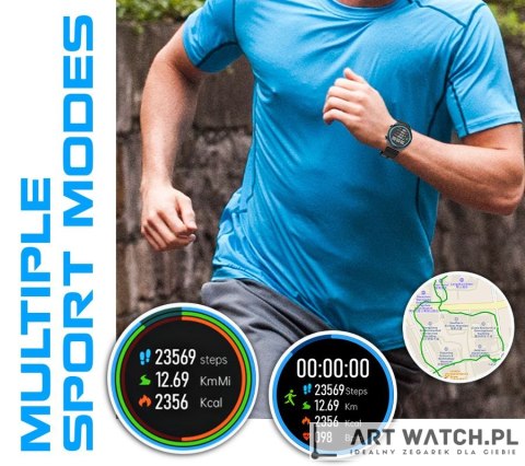 Smartwatch Rubicon RNCE99 Black Metal + Silicon SMARUB194