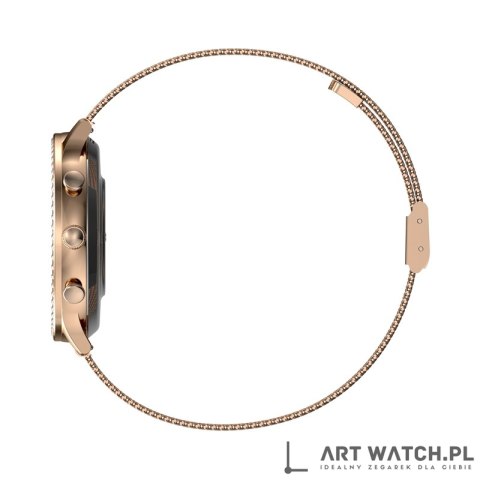 Smartwatch Damski VELTORI VT310-1 Złota Bransoleta + Różowy Pasek Silikonowy