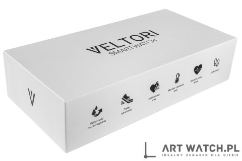 Smartwatch Damski VELTORI VT310-1 Złota Bransoleta + Różowy Pasek Silikonowy