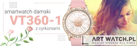 Smartwatch Damski VELTORI VT360-1 Różowy Pasek Silikonowy