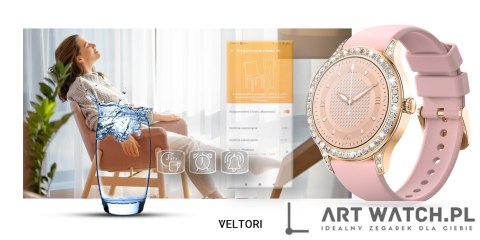 Smartwatch Damski VELTORI VT360-1 Różowy Pasek Silikonowy