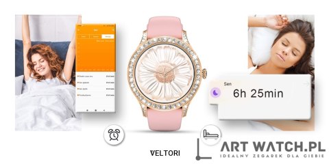 Smartwatch Damski VELTORI VT360-1 Różowy Pasek Silikonowy