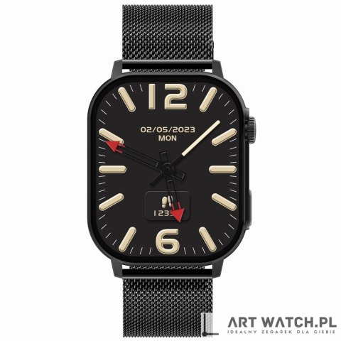 Smartwatch Gravity GT15-1 Czarny Pasek Silikonowy + Czarna Bransoleta