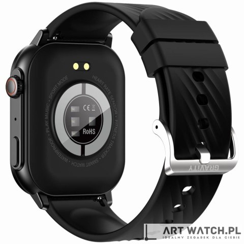 Smartwatch Gravity GT15-1 Czarny Pasek Silikonowy + Czarna Bransoleta