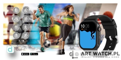 Smartwatch Gravity GT15-1 Czarny Pasek Silikonowy + Czarna Bransoleta