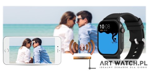 Smartwatch Gravity GT15-1 Czarny Pasek Silikonowy + Czarna Bransoleta