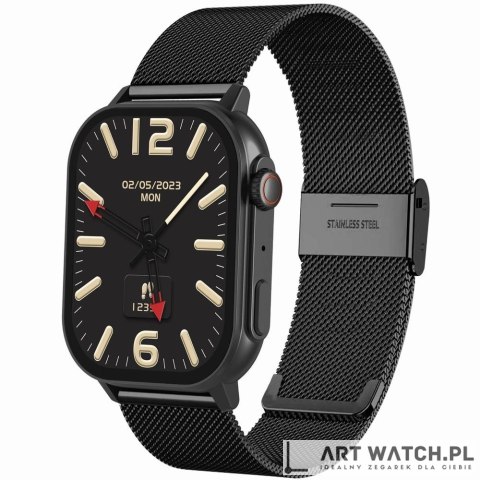 Smartwatch Gravity GT15-3 Czerwony Pasek Silikonowy + Czarna Bransoleta