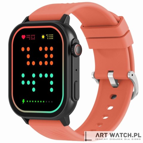 Smartwatch Gravity GT15-3 Czerwony Pasek Silikonowy + Czarna Bransoleta
