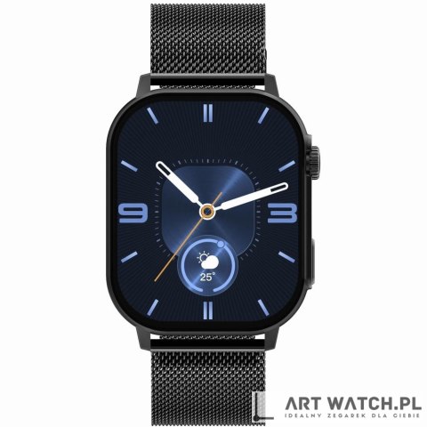Smartwatch Gravity GT15-3 Czerwony Pasek Silikonowy + Czarna Bransoleta