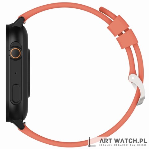 Smartwatch Gravity GT15-3 Czerwony Pasek Silikonowy + Czarna Bransoleta