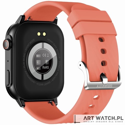 Smartwatch Gravity GT15-3 Czerwony Pasek Silikonowy + Czarna Bransoleta