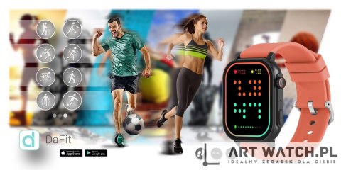 Smartwatch Gravity GT15-3 Czerwony Pasek Silikonowy + Czarna Bransoleta