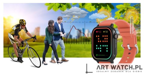 Smartwatch Gravity GT15-3 Czerwony Pasek Silikonowy + Czarna Bransoleta