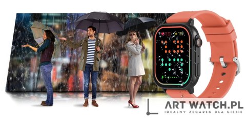 Smartwatch Gravity GT15-3 Czerwony Pasek Silikonowy + Czarna Bransoleta