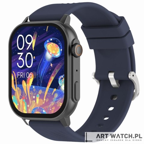 Smartwatch Gravity GT15-4 Niebieski Pasek Silikonowy + Tytanowa Bransoleta