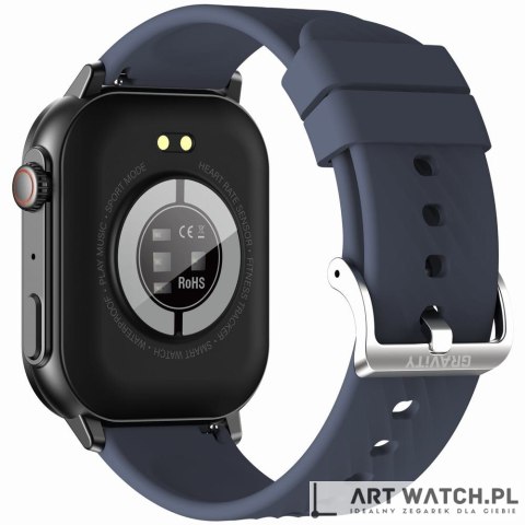 Smartwatch Gravity GT15-4 Niebieski Pasek Silikonowy + Tytanowa Bransoleta