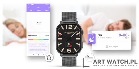 Smartwatch Gravity GT15-4 Niebieski Pasek Silikonowy + Tytanowa Bransoleta