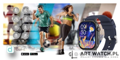 Smartwatch Gravity GT15-4 Niebieski Pasek Silikonowy + Tytanowa Bransoleta