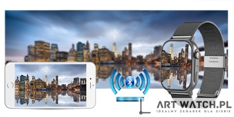 Smartwatch Gravity GT15-4 Niebieski Pasek Silikonowy + Tytanowa Bransoleta