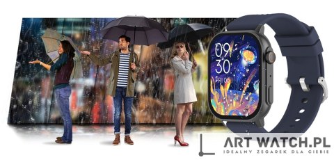 Smartwatch Gravity GT15-4 Niebieski Pasek Silikonowy + Tytanowa Bransoleta