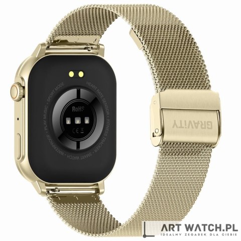 Smartwatch Gravity GT15-7 Różowy Pasek Silikonowy + Złota Bransoleta