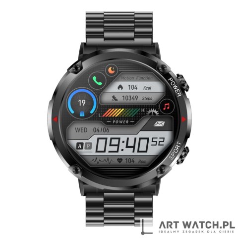 Smartwatch Gravity GT21-1+ Czarny Pasek Silikonowy