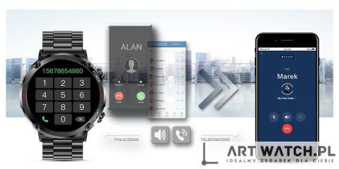 Smartwatch Gravity GT21-1+ Czarny Pasek Silikonowy