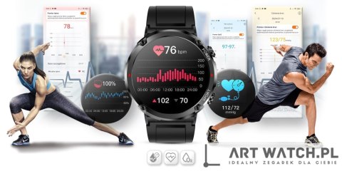 Smartwatch Gravity GT21-1+ Czarny Pasek Silikonowy