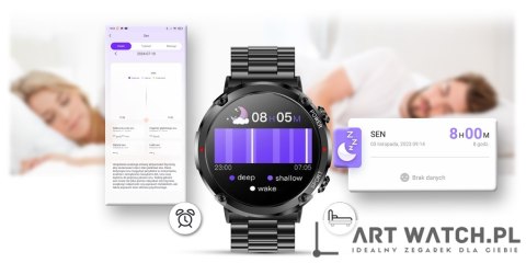 Smartwatch Gravity GT21-1+ Czarny Pasek Silikonowy