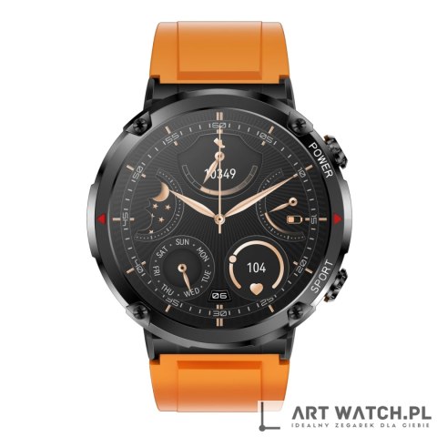 Smartwatch Gravity GT21-2 + Pomarańczowy Pasek Silikonowy
