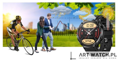 Smartwatch Gravity GT21-2 + Pomarańczowy Pasek Silikonowy