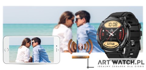 Smartwatch Gravity GT21-2 + Pomarańczowy Pasek Silikonowy